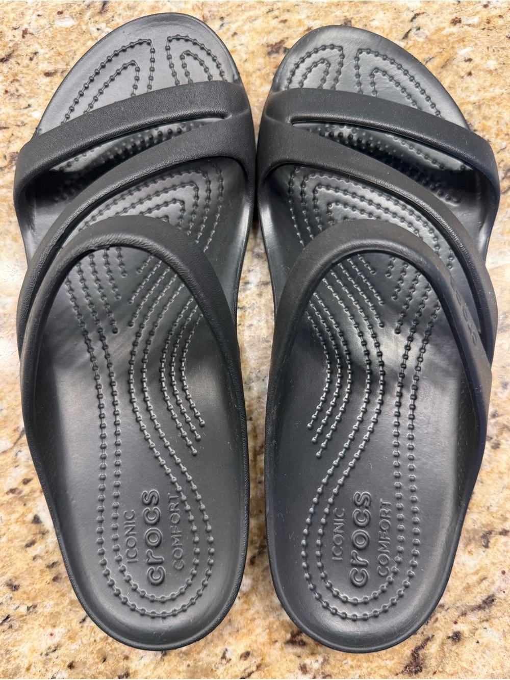 CROCS Women's Black Getaway Strappy Sandles. Never Worn- TIk Tok Viral